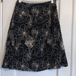 Chico’s skirt with embroidered flowers.